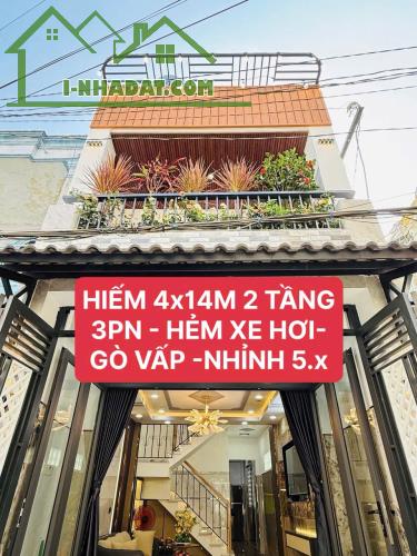 HIẾM NHÀ ✨4❌14M, 2 TẦNG 3PN, QUANG TRUNG GÒ VẤP, HẺM XE HƠI, CHỈ 5.45 TỶ TL