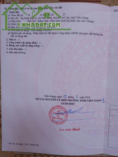 Chính Chủ Bán Đất CLN Diện Tích 902.7m2 Tại Xã Tam Bình, Huyện Cai Lậy - 4