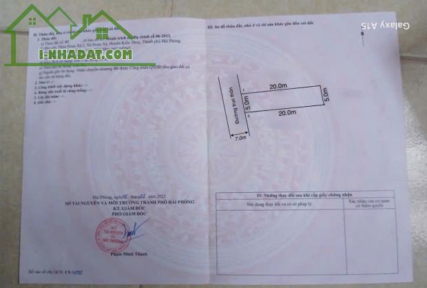 Bán đất Đoàn Xá - Kiến Thụy - Hải Phòng