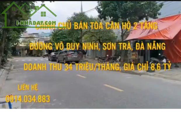 CHÍNH CHỦ BÁN TÒA CĂN HỘ 2 TẦNG ĐƯỜNG VÕ DUY NINH - Q SƠN TRÀ - ĐÀ NẴNG