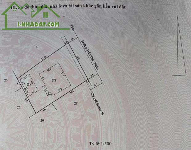 Bán đất 529m2 tặng nhà mặt tiền Trần Thúc Nhẫn, gần chợ Bến Ngự, ngay trung tâm TP Huế