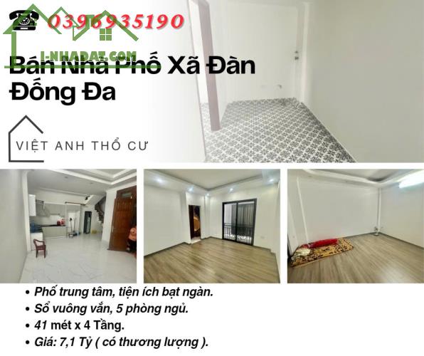 Bán nhà Xã Đàn_Sổ Vuông Đẹp_5 Phòng Ngủ_41mx4T_Giá: 7.1 Tỷ_Lh: 0396935190.