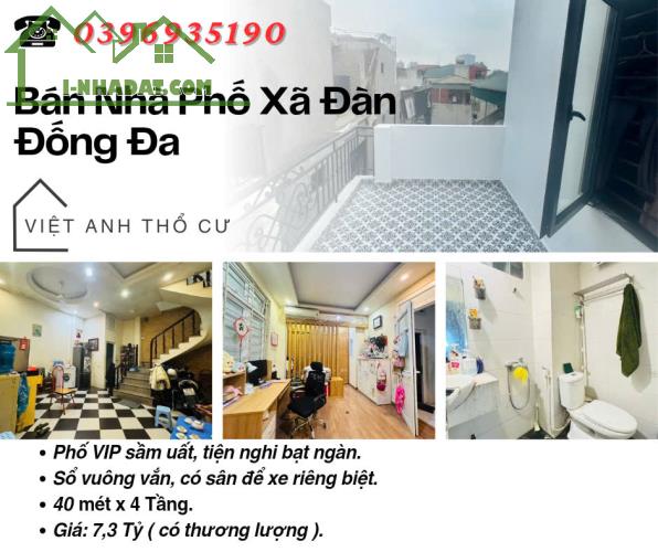Bán nhà phố Xã Đàn_Full Nội Thất_Sổ Vuông Vắn_40mx4T_Giá: 7.3 Tỷ_Lh: 0396935190.