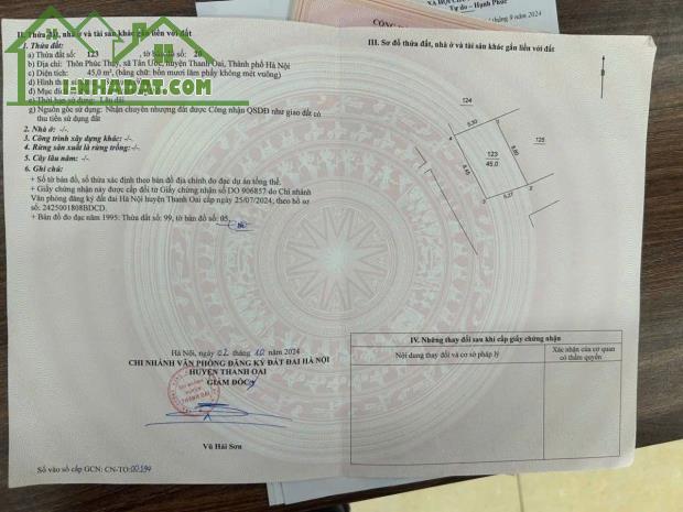 Cần bán gấp lô đất góc đường nhựa cực đẹp tại Thôn Phúc Thụy, Tân Ước, Thanh Oai - 2