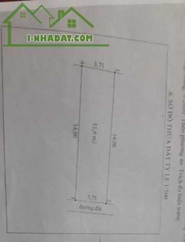 Khuyến lương- hoàng mai. Bán đất. Dt: 52m. Mt: 3,7m, vuông đét như cục gạch.  Giá: 820tr