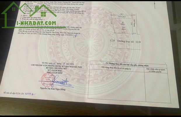 CC cần bán 239m tại thủy xuân tiên chương mỹ hà nọi - 1