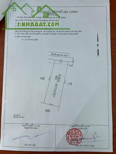 Chính Chủ Cần Bán Lô Đất Vị Trí Đẹp Tại Phường An Hòa, TT Trảng Bàng Tây Ninh