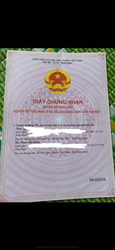 Chính chủ cần bán Nhanh Lô Đất Tại Quốc Lộ 37b – Xã Trực Cường – Huyện Trực Ninh – Nam - 1