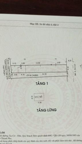 MTKD ĐƯỜNG ÂU CƠ - NGAY MŨI TÀU ÂU CƠ – LŨY BÁN BÍCH - 127M2 - NGANG 4.1M -  CHỈ 17,99 TỶ