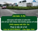 BÁN 82M2 ĐẤT PHÂN LÔ DÃN GIÂN SẴN SỔ MẶT TIỀN TRUNG TÂM DƯƠNG QUANG-MỸ HÀO