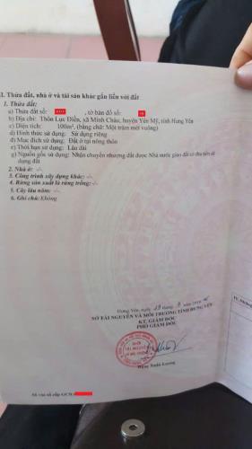 Bán 100m giãn dân có sẵn nhà xưởng: Minh Châu, Yên Mỹ: 0988663893 - 1