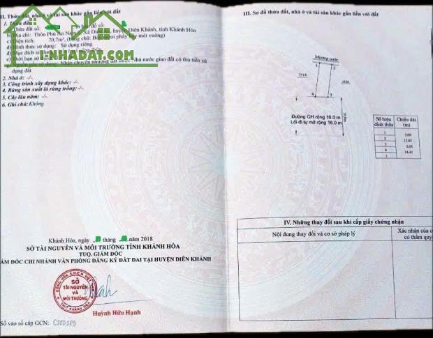 Bán đất mặt tiền đường 16m sổ đỏ khu đô thị Phú Ân Nam 2 giá rẻ 1ty470
- Diện tích 70,7 - 2