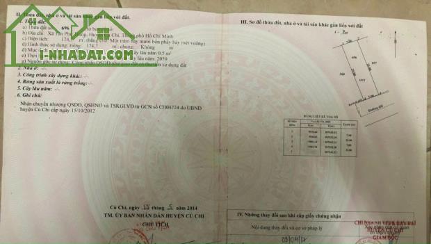 Chú 7 Cần Tiền Bán Nhà 174m2 Thổ Cư, Ngay BV Xuyên Á, Củ Chi giá 600 Triệu, Có SHR