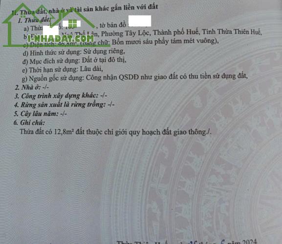 Bán nhà mặt tiền đường Ngô Thế Lân, phường Tây Lộc, TP Huế, chỉ 1,85 tỷ - 1