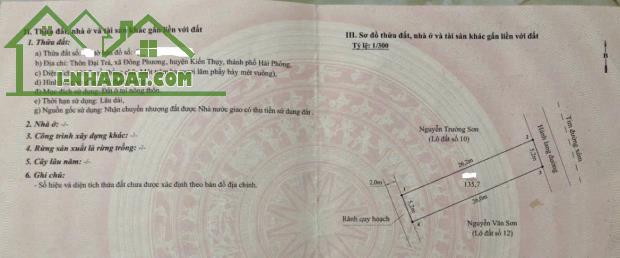 ❌❌❌ BÁN LÔ ĐẤT ĐẸP TẠI ĐẠI TRÀ – ĐÔNG PHƯƠNG – KIẾN THỤY. 💰Giá 13Triệu/m2 Giá Rẻ Giật Mìn