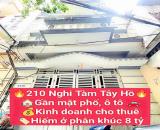 Hiếm- Tây Hồ- 210 Nghi Tàm- Gần Ô TÔ, Mặt phố- 4 tầng ở , kinh doanh- 8 tỷ