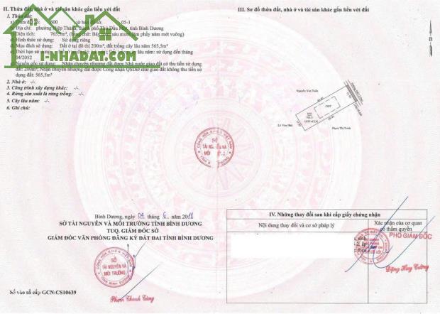Đất Hiệp Thành, Thủ Dầu Một, Bình Dương. DT: 15x50 tổng 765m2 có 200m thổ cư - 3