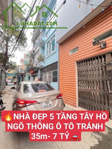 Tây Hồ- Ô tô- Ngõ thông- 5 tầng mới- 35m sổ vuông- 7 tỷ