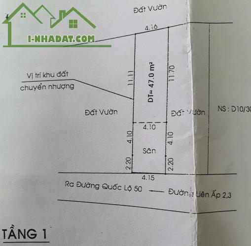 Bán căn nhà mặt tiền liên ấp 2-3, xã Đa Phước, Bình Chánh - 1