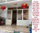Chính Chủ Cần Bán Đất Và 2 Căn Nhà Liền Kề Tại Phường Bình Đa, TP. Biên Hoà, Đồng Nai.