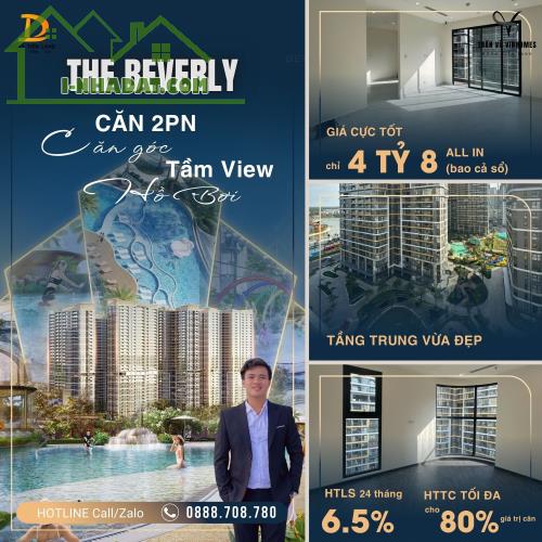 Bán gấp căn góc 2PN BE, view nội khu hồ bơi, tầng trung vừa đẹp, giá cực tốt chỉ 4tỷ8 bao