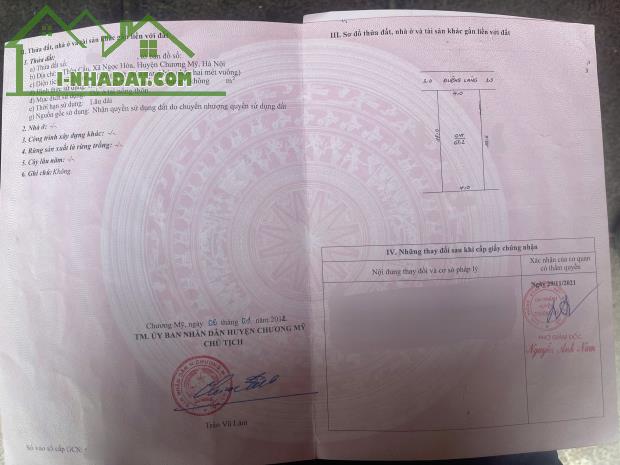 Chính chủ gửi bán lô đất 67m tại ngọc hoà chương mỹ