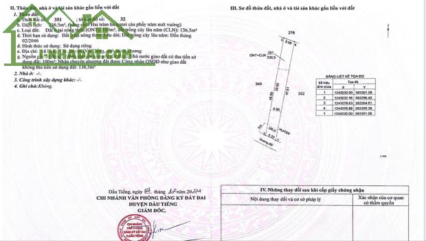 ĐẤT BÀU BÀNG - CHỈ 3triệu/m2 - GIÁ CHỈ 650triệu/300m2 - 100 thổ cư