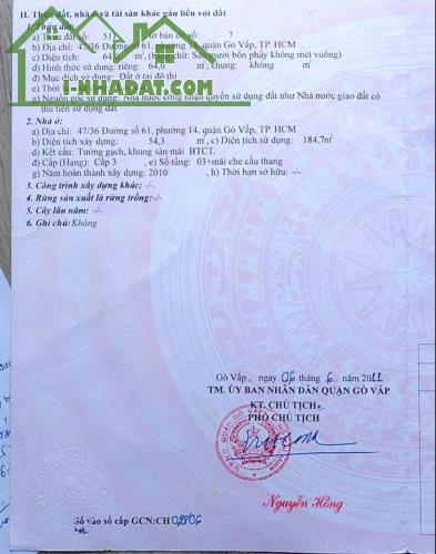 Bán Nhà 1 Trệt 3 Lầu 64m2, 4pn, Dòng Tiền 13tr/Tháng Hẻm 6m -Đ.Lê Văn Thọ, P.14, Q.Gò Vấp - 4