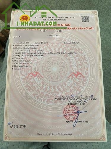 CHÍNH CHỦ BÁN LÔ ĐẤT 100,8M TAỊ TÂN TIẾN-CHƯƠNG MỸ-HÀ NỘI - 3