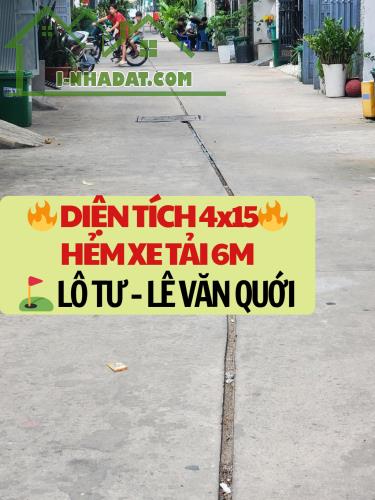 HẺM XE HƠI NGAY LÔ TƯ - LÊ VĂN QUỚI - 60M2 GIÁ CHỈ 3.800 - ĐANG CHO THUÊ CÓ SẴN DÒNG TIỀN