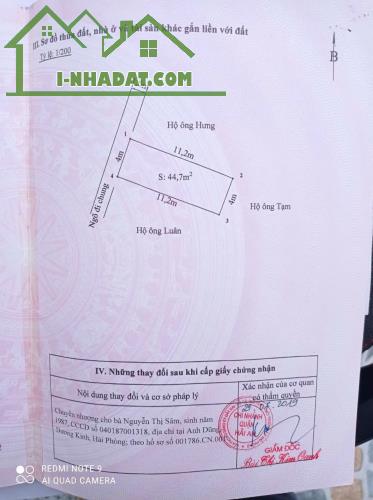 Chính chủ gửi bán lô đất 990 triệu  ngõ  Cát Vũ, Tràng Cát, Hải An Hải Phòng - 2