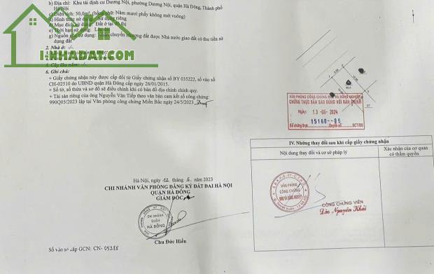BÁN ĐẤT DƯƠNG NỘI HÀ ĐÔNG_GẦN MẶT PHỐ LÊ QUANG ĐẠO_SÁT CÔNG VIÊN THIÊN VĂN HỌC_50M_14,7 TỶ - 2