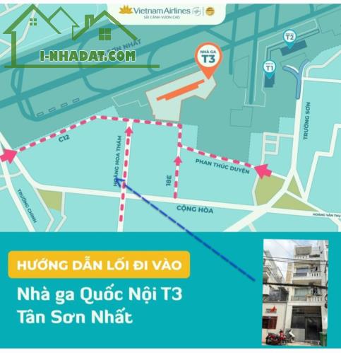Đ. Hoàng Hoa Thám, lối vào nhà ga T3, 54m², 4 tầng, ST - 5