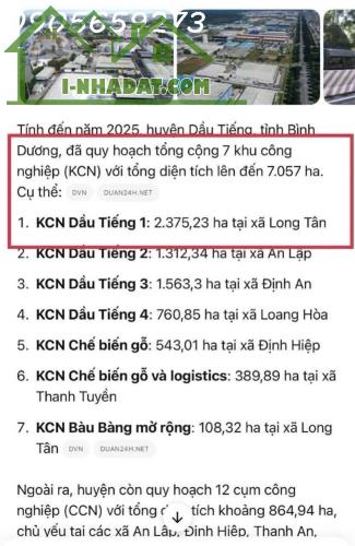 ĐẤT KCN BÀU BÀNG MỞ RỘNG 650trệu/220m2 - tt chuẩn