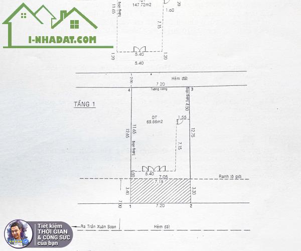 BÁN NHÀ HẺM XE HƠI 8M TRẦN XUÂN SOẠN. 116M2. NGANG KHỦNG 7.2M.SÁT TRƯỜNG HỌC.HÀNG XÓM VIP - 4