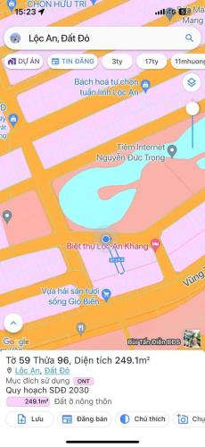 CHUYỂN NHƯỢNG GẤP NỀN ĐẤT 249M2 NGAY BIỂN LỘC AN VỚI GIÁ CHỈ TỪ 5TR/M2