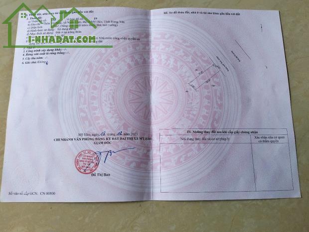 Cần bán lô đất trên trục đường liên huyện, đường 3 xe công tại mỹ hào - hưng yên