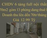 CHDV 6 TẦNG 70m2 (4x18) - 13 PHÒNG CHO THUÊ FULL - GIÁ 12.99T