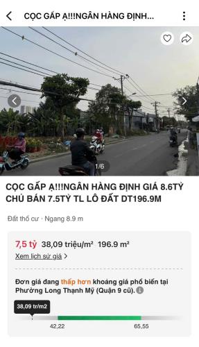 CỌC GẤP KHÁCH ƠI,NGÂN HÀNG ĐỊNH GIÁ 8.6TỶ CHỦ BÁN 7.5TỶ TL LÔ ĐẤT DT196.9M NGAY VINHOME Q9 - 3