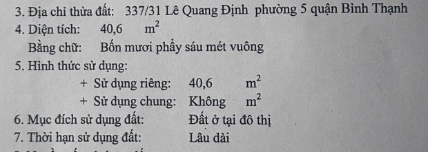 Nhà 2 tầng 3.5x12m 337/31 Lê Quang Định 5.5 tỷ