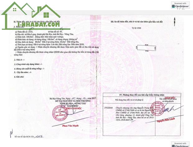 Chủ cần bán gấp lô đất lan anh 1 xã hoà long. Thành phố bà rịa.
