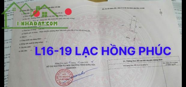 Bán lô đất vị trí đẹp đường 20m tại khu đô thị Lạc Hồng Phúc, Mỹ Hào, Hưng Yên