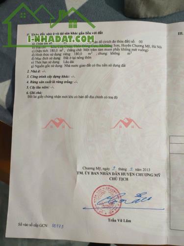 CHÍNH CHỦ BÁN LÔ ĐẤT 180M TẠI ĐÔNG SƠN-CHƯƠNG MỸ-HÀ NỘI - 3