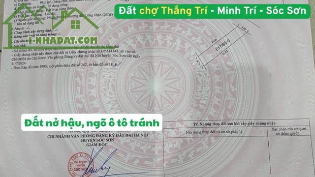 Bán đất chợ Thắng Trí - Minh Trí - Sóc Sơn - 99m2 - nhỉnh 2 tỷ - 2