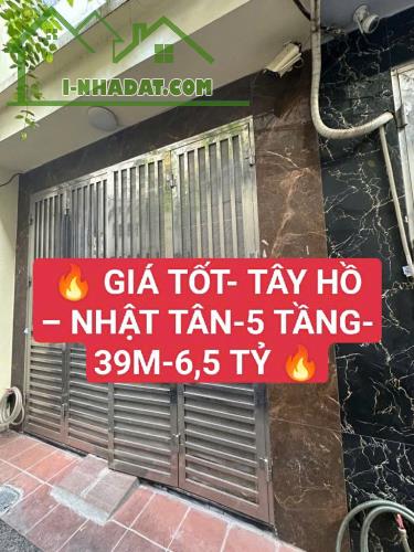 Tây Hồ- Nhật Tân-Ngõ thông- Nhà đẹp 5 tầng- 39m- 6.5 tỷ
