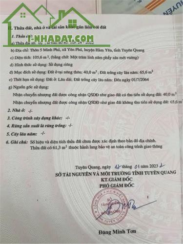 Chính Chủ Cần Bán Lô Đất mặt đường ở quốc lộ 2 tại KLM 47, Hàm Yên, Tuyên Quang