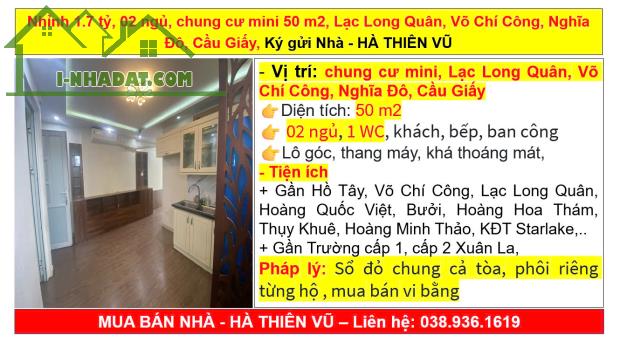 Nhỉnh 1.7 tỷ, 02 ngủ, chung cư mini 50 m2, Lạc Long Quân, Võ Chí Công, Nghĩa Đô, Cầu Giấy, - 5