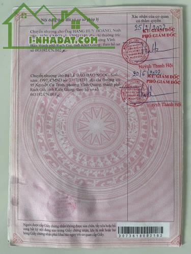 ĐẤT ĐẸP- GIÁ TỐT CẦN BÁN Nhanh lô đất vị trí đẹp tại TP Rạch Giá, tỉnh Kiên Giang - 2