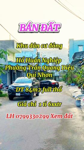 Bán Đất Hồ Huấn Nghiệp DT 84m2 P Trần Quang Diệu TP Qui Nhơn Giá 1tỉ 680 triệu