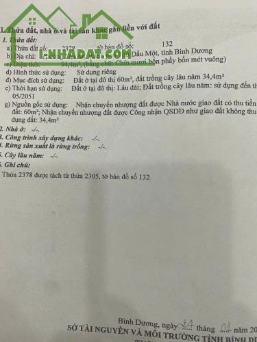 Bán Đất Tân An, Thủ Dầu Một, Bình Dương. Dt: 5.15x16.9 có 60m thổ cư - 3